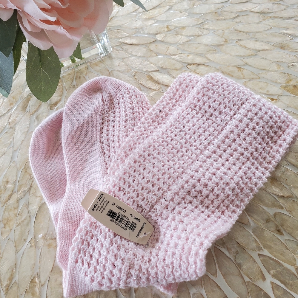 VICTORIA'S SECRET PALE PINK SEQUIN 😍 KNEE SOCKS - Picture 3 of 6